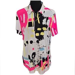 Jamie Sadock Abstract Polo Athletic
Shirt Short Sleeve Sz L